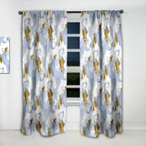 Orchid blossom color pattern' Mid-Century Modern Curtain 1 Panel