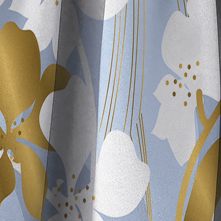 Orchid blossom color pattern - Mid-Century Modern Curtain - 1 Panel