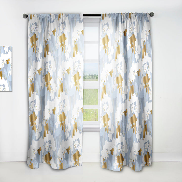 Orchid blossom color pattern - Mid-Century Modern Curtain - 1 Panel