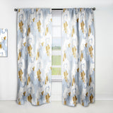 Orchid blossom color pattern' Mid-Century Modern Curtain 1 Panel