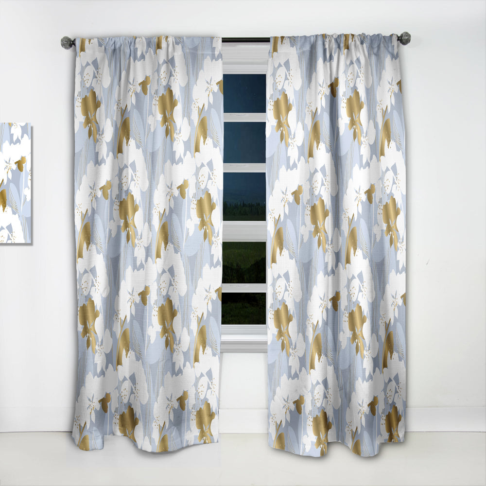 Orchid blossom color pattern - Mid-Century Modern Curtain - 1 Panel