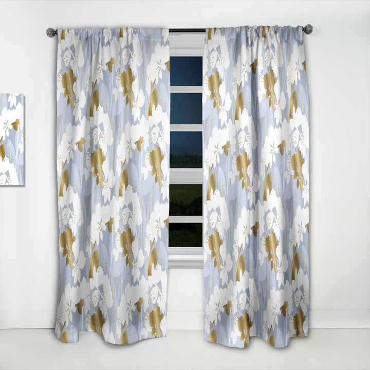 Orchid blossom color pattern - Mid-Century Modern Curtain - 1 Panel