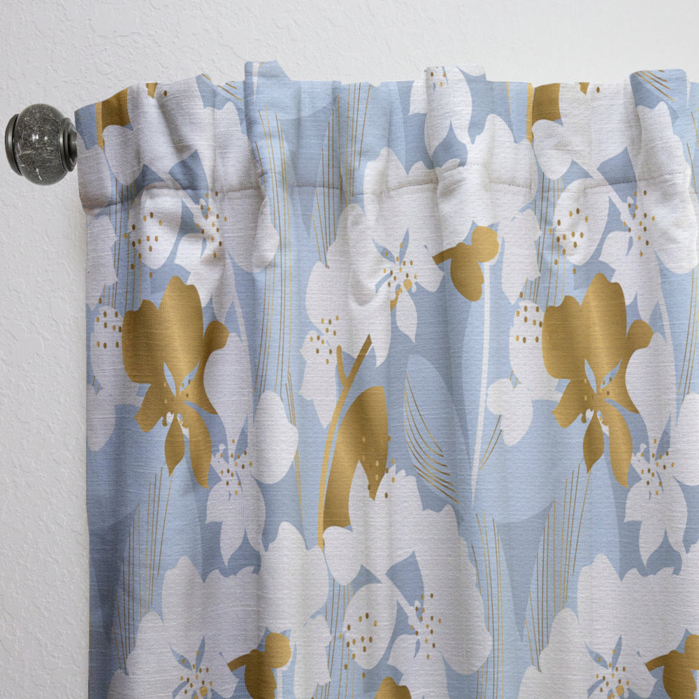 Orchid blossom color pattern - Mid-Century Modern Curtain - 1 Panel