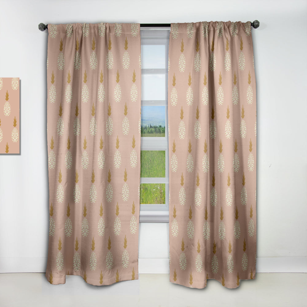 Pineapple Summer Bliss VII - Mid-Century Modern Curtain - 1 Panel