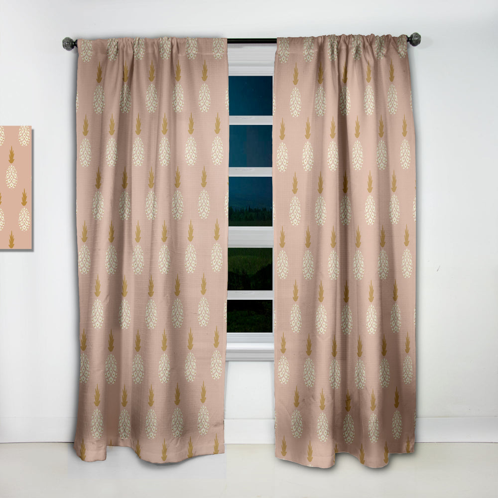 Pineapple Summer Bliss VII - Mid-Century Modern Curtain - 1 Panel