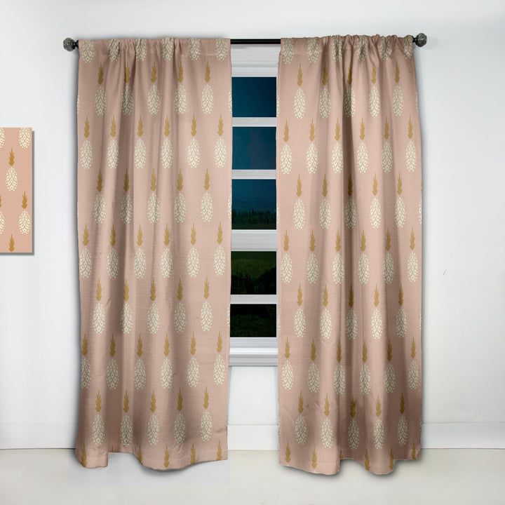 Pineapple Summer Bliss VII - Mid-Century Modern Curtain - 1 Panel