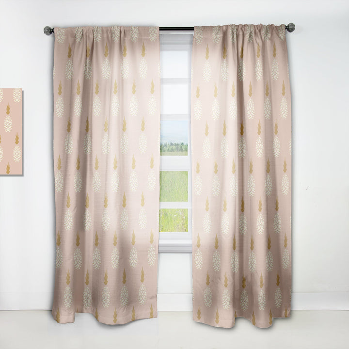 Pineapple Summer Bliss VII - Mid-Century Modern Curtain - 1 Panel