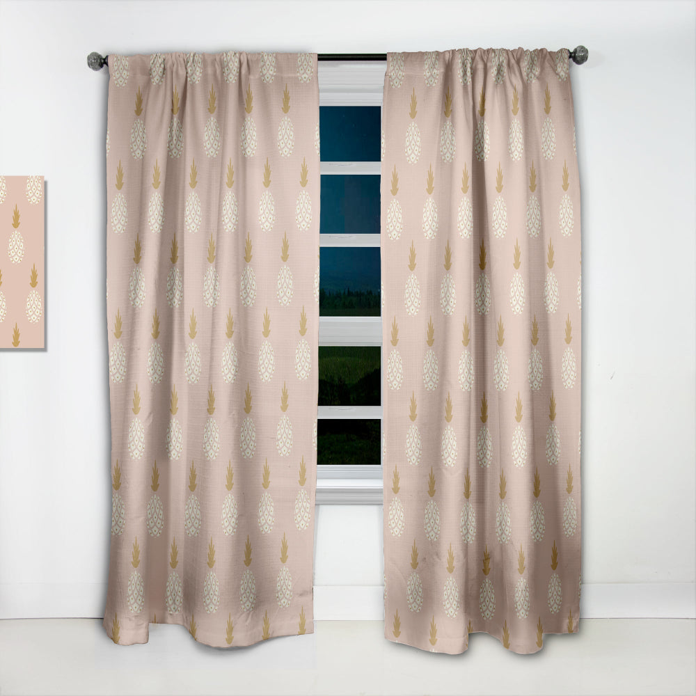 Pineapple Summer Bliss VII - Mid-Century Modern Curtain - 1 Panel