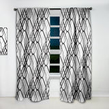 Monochrome Geometric Pattern III - Mid-Century Modern Curtain - 1 Panel