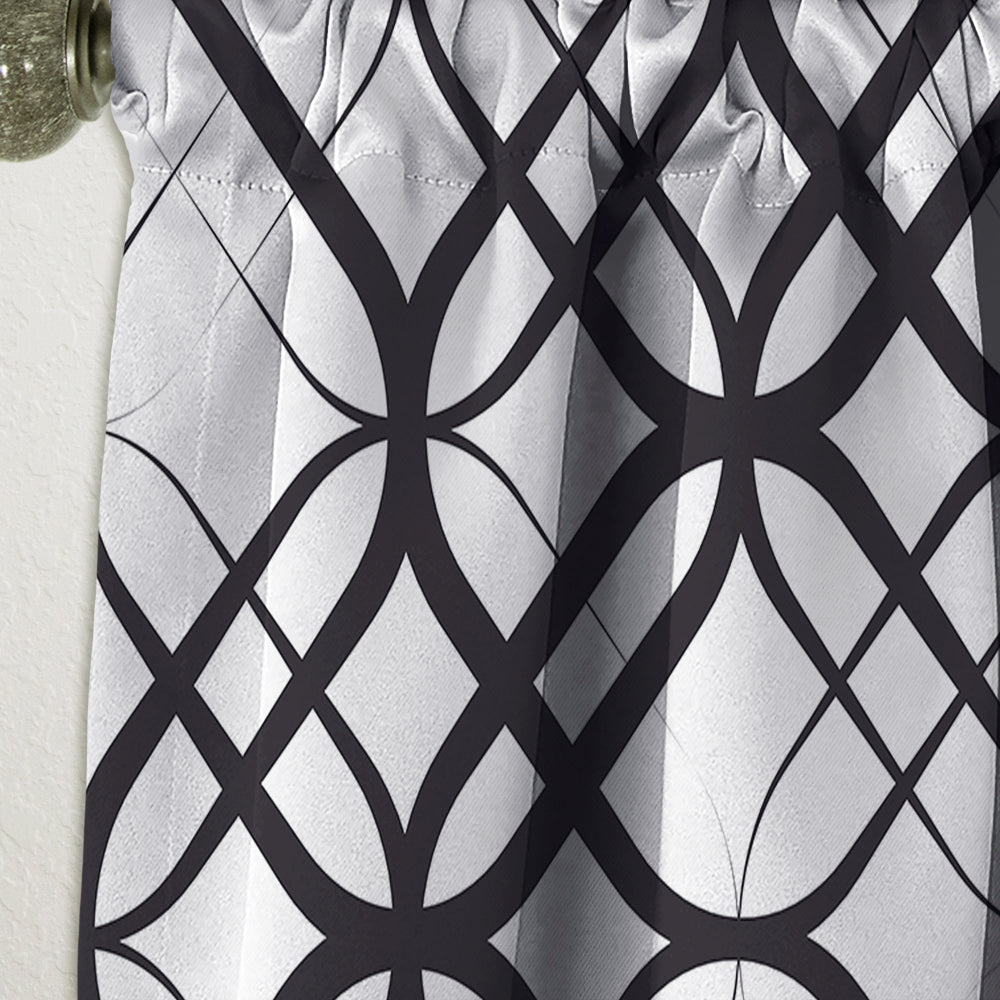 Monochrome Geometric Pattern III - Mid-Century Modern Curtain - 1 Panel