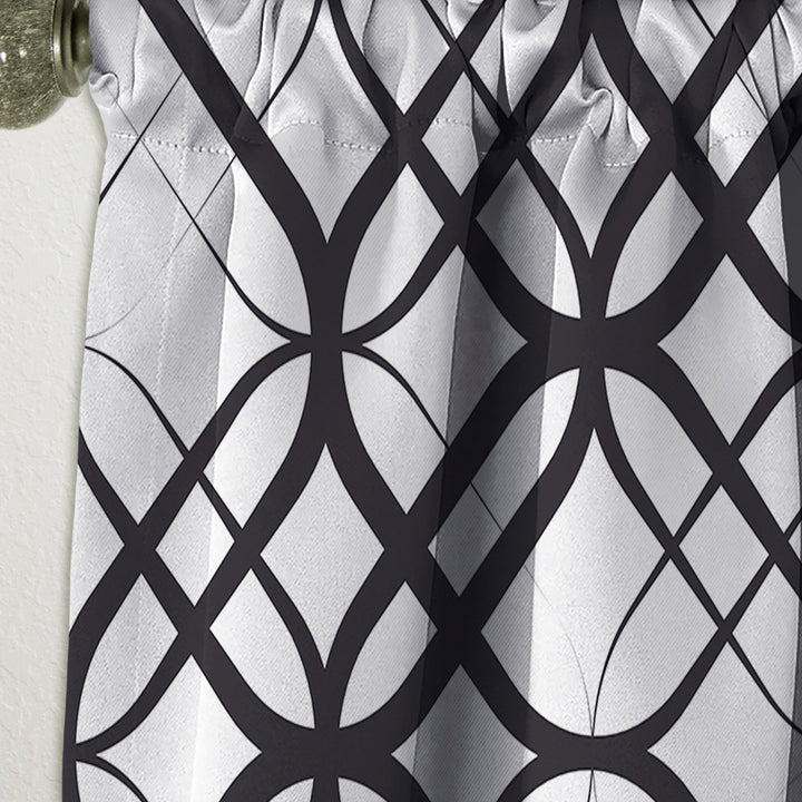Monochrome Geometric Pattern III - Mid-Century Modern Curtain - 1 Panel