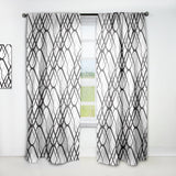 Monochrome Geometric Pattern III - Mid-Century Modern Curtain - 1 Panel