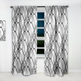 Monochrome Geometric Pattern III - Mid-Century Modern Curtain - 1 Panel