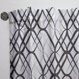 Monochrome Geometric Pattern III - Mid-Century Modern Curtain - 1 Panel