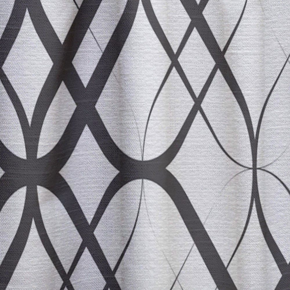 Monochrome Geometric Pattern III - Mid-Century Modern Curtain - 1 Panel