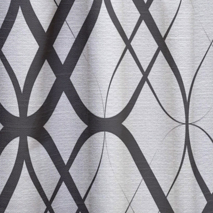 Monochrome Geometric Pattern III - Mid-Century Modern Curtain - 1 Panel