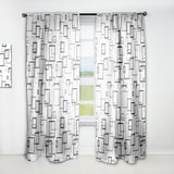Abstract Retro Design II' Mid-Century Modern Curtain 1 Panel Sheer