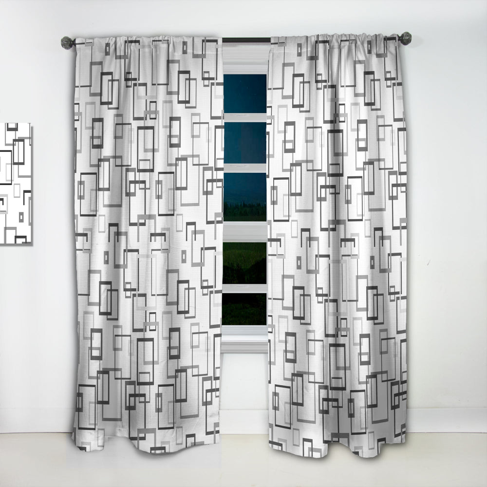 Abstract Retro Design II' Mid-Century Modern Curtain 1 Panel Blackout