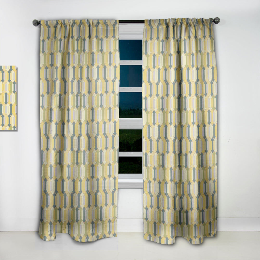Abstract Retro Geometrical Design II - Mid-Century Modern Curtain - 1 Panel