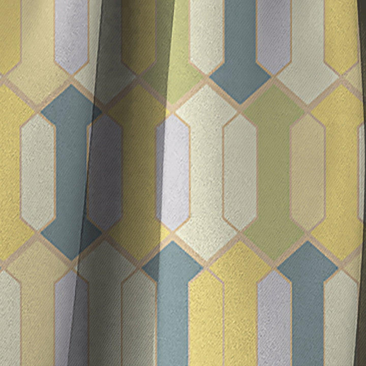 Abstract Retro Geometrical Design II - Mid-Century Modern Curtain - 1 Panel