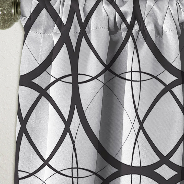 Monochrome Geometric Pattern - Mid-Century Modern Curtain - 1 Panel