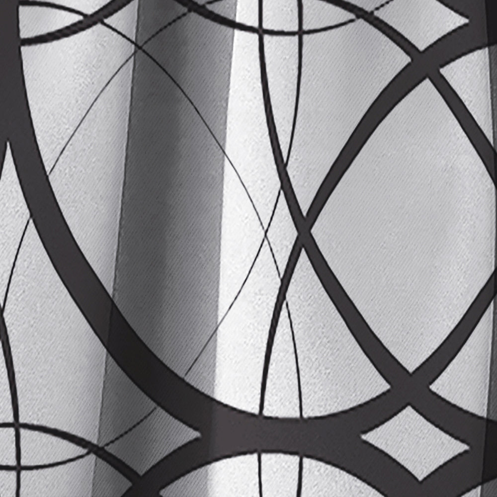 Monochrome Geometric Pattern - Mid-Century Modern Curtain - 1 Panel