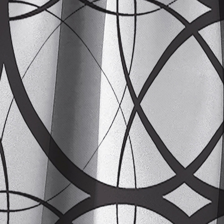 Monochrome Geometric Pattern - Mid-Century Modern Curtain - 1 Panel