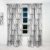 Monochrome Geometric Pattern - Mid-Century Modern Curtain - 1 Panel