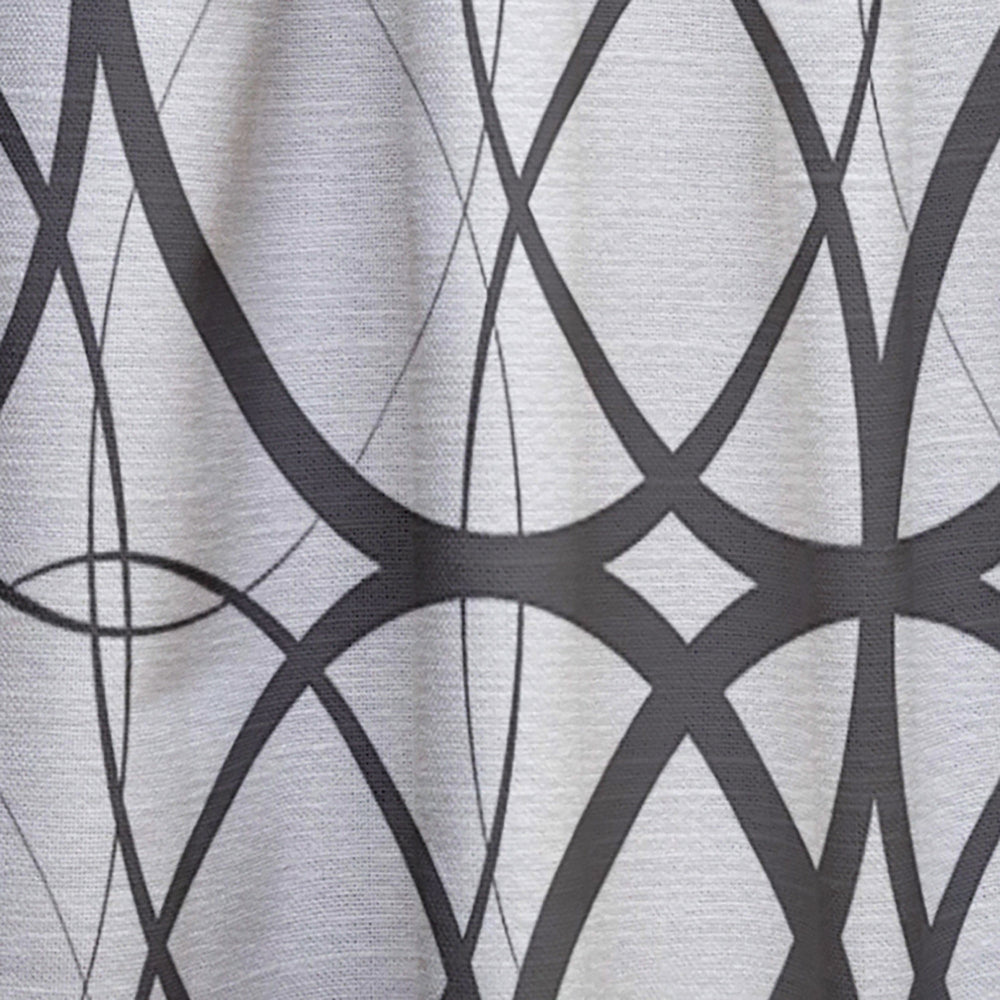 Monochrome Geometric Pattern - Mid-Century Modern Curtain - 1 Panel