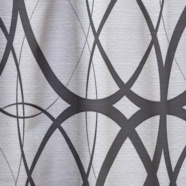Monochrome Geometric Pattern - Mid-Century Modern Curtain - 1 Panel