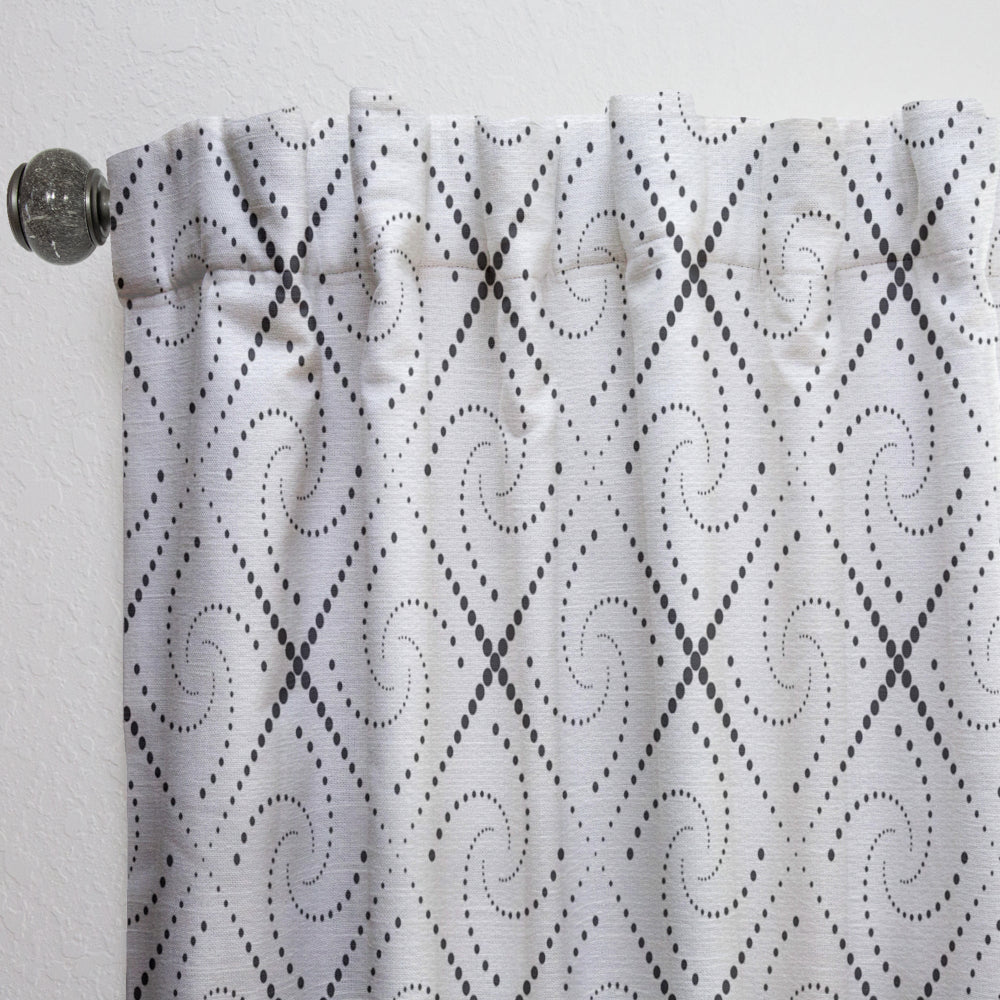 Retro Geometrical Abstract Minimal Pattern III - Mid-Century Modern Curtain - 1 Panel