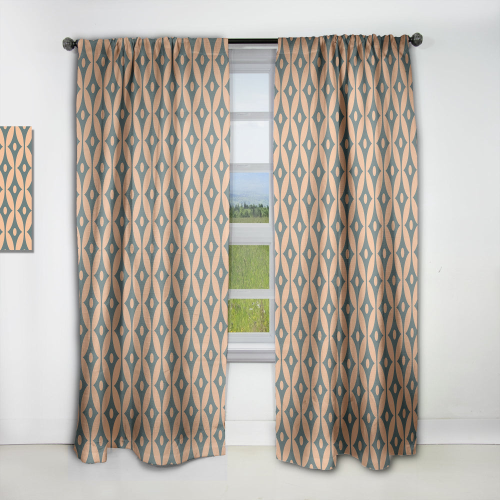 Retro Pattern Abstract Design IV - Mid-Century Modern Curtain - 1 Panel