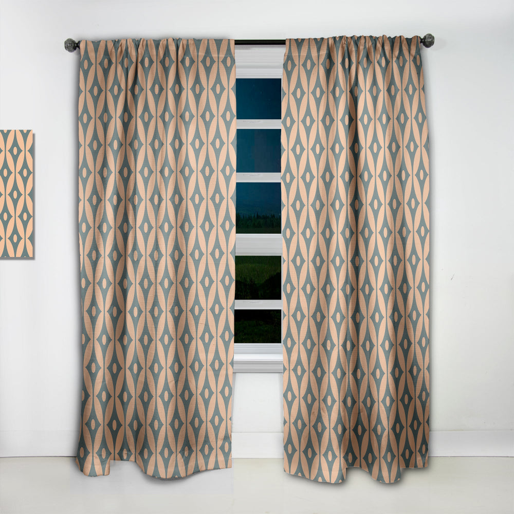 Retro Pattern Abstract Design IV - Mid-Century Modern Curtain - 1 Panel