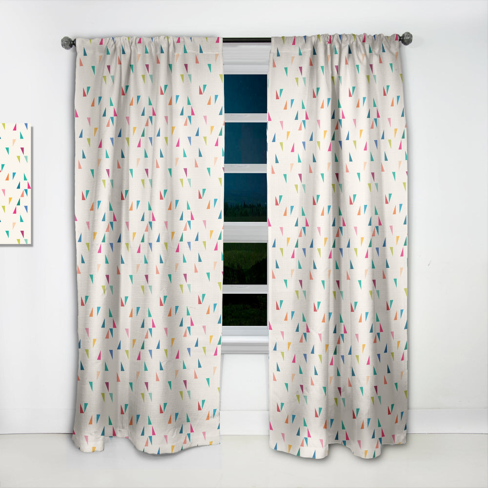 Abstract Triangular Retro Pattern I' Mid-Century Modern Curtain 1 Panel Blackout