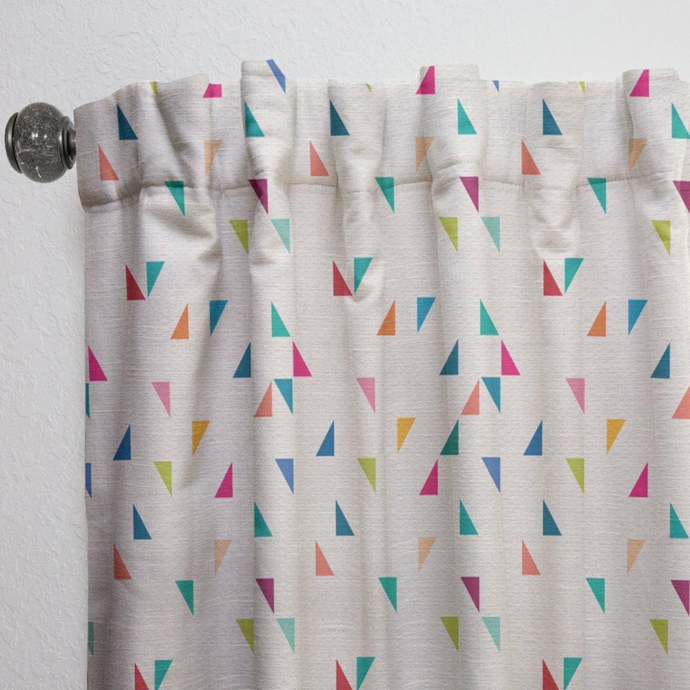 Abstract Triangular Retro Pattern I - Mid-Century Modern Curtain - 1 Panel