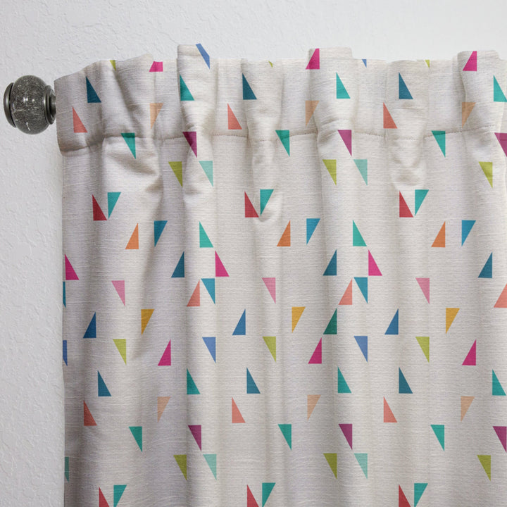 Abstract Triangular Retro Pattern I - Mid-Century Modern Curtain - 1 Panel