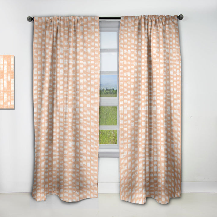 Retro Abstract Lines Pattern - Mid-Century Modern Curtain - 1 Panel