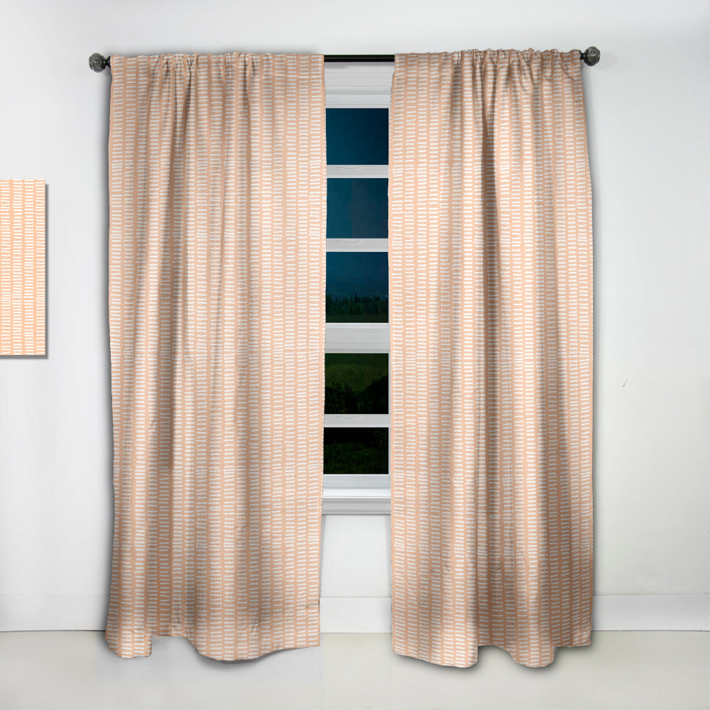 Retro Abstract Lines Pattern - Mid-Century Modern Curtain - 1 Panel
