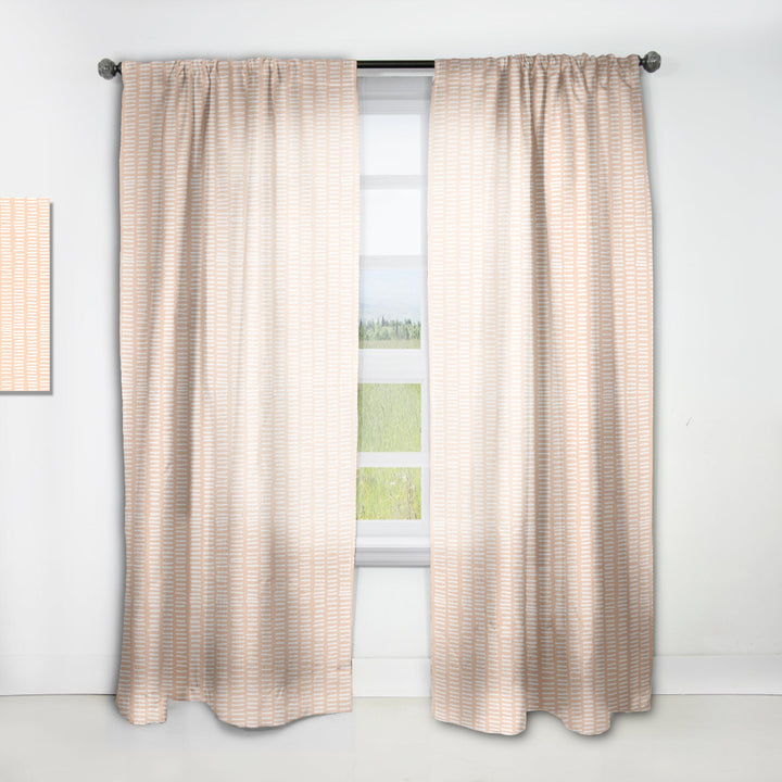 Retro Abstract Lines Pattern - Mid-Century Modern Curtain - 1 Panel