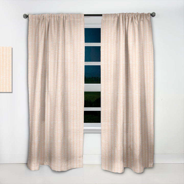 Retro Abstract Lines Pattern - Mid-Century Modern Curtain - 1 Panel