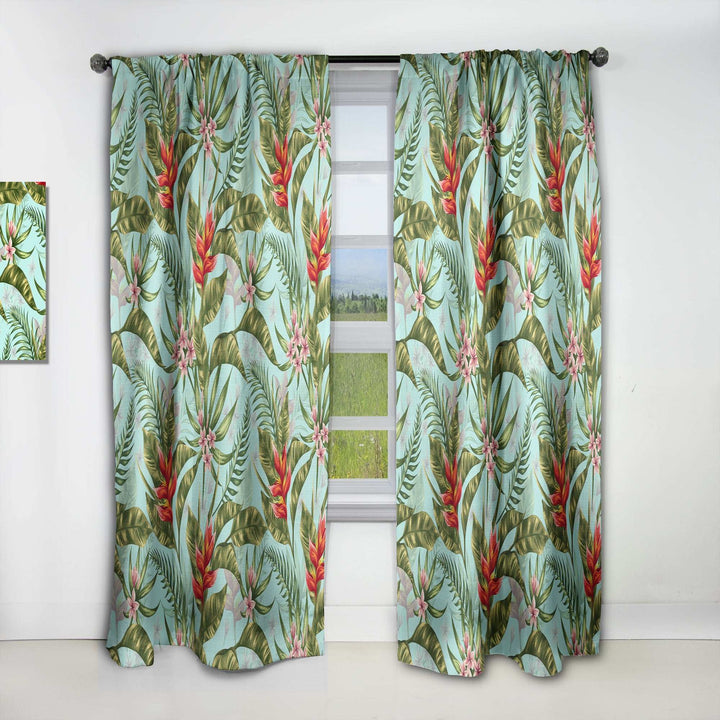 Tropical Foliage II - Mid-Century Modern Curtain - 1 Panel