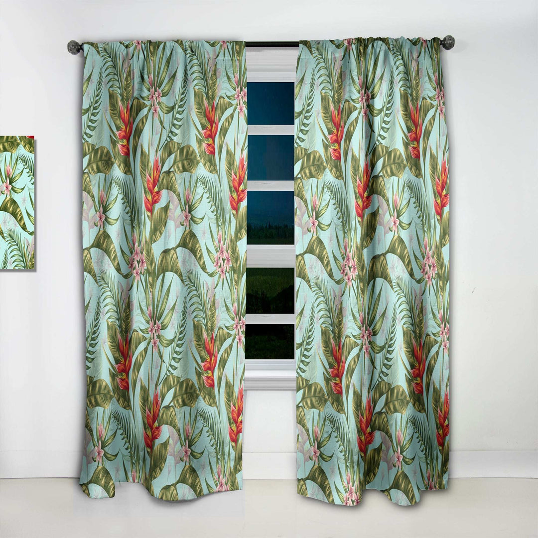 Tropical Foliage II - Mid-Century Modern Curtain - 1 Panel