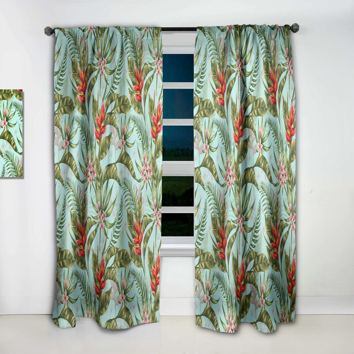 Tropical Foliage II - Mid-Century Modern Curtain - 1 Panel