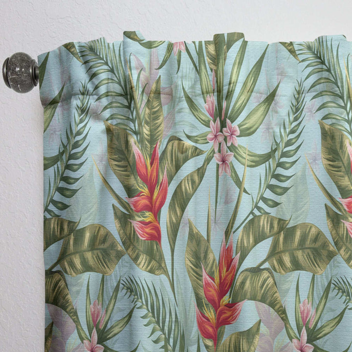 Tropical Foliage II - Mid-Century Modern Curtain - 1 Panel