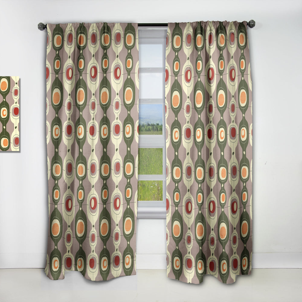 Retro Abstract Design X - Mid-Century Modern Curtain - 1 Panel
