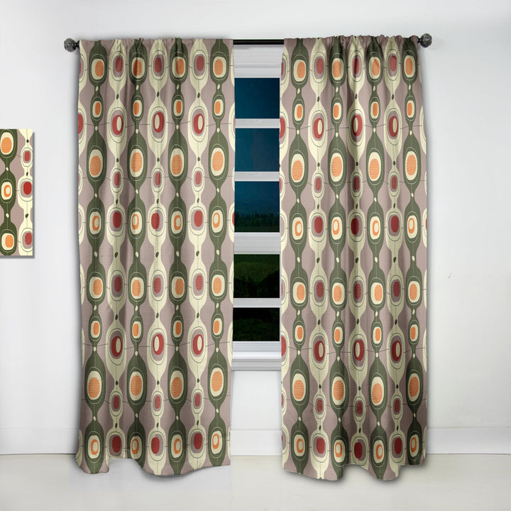 Retro Abstract Design X - Mid-Century Modern Curtain - 1 Panel