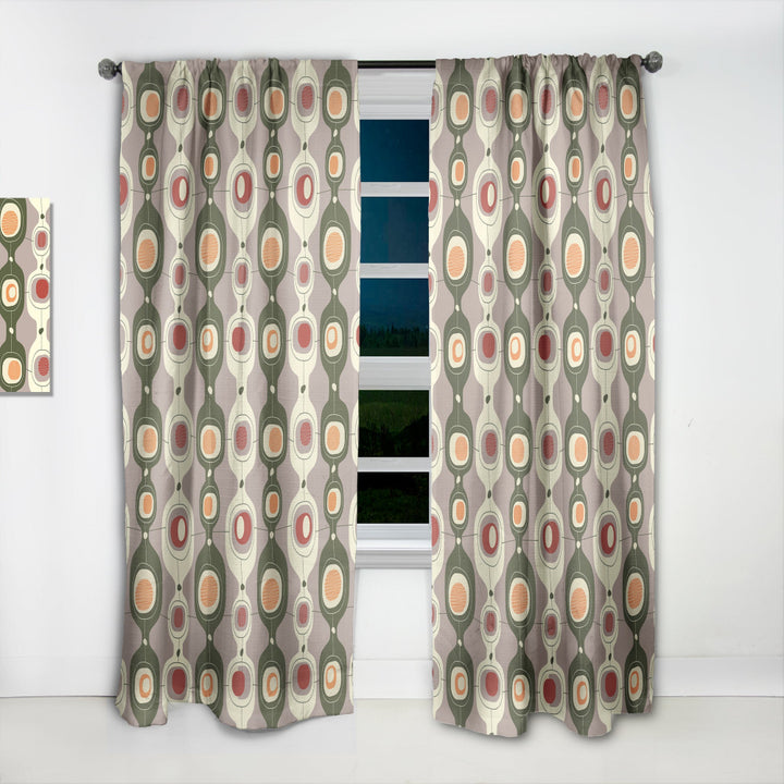 Retro Abstract Design X - Mid-Century Modern Curtain - 1 Panel