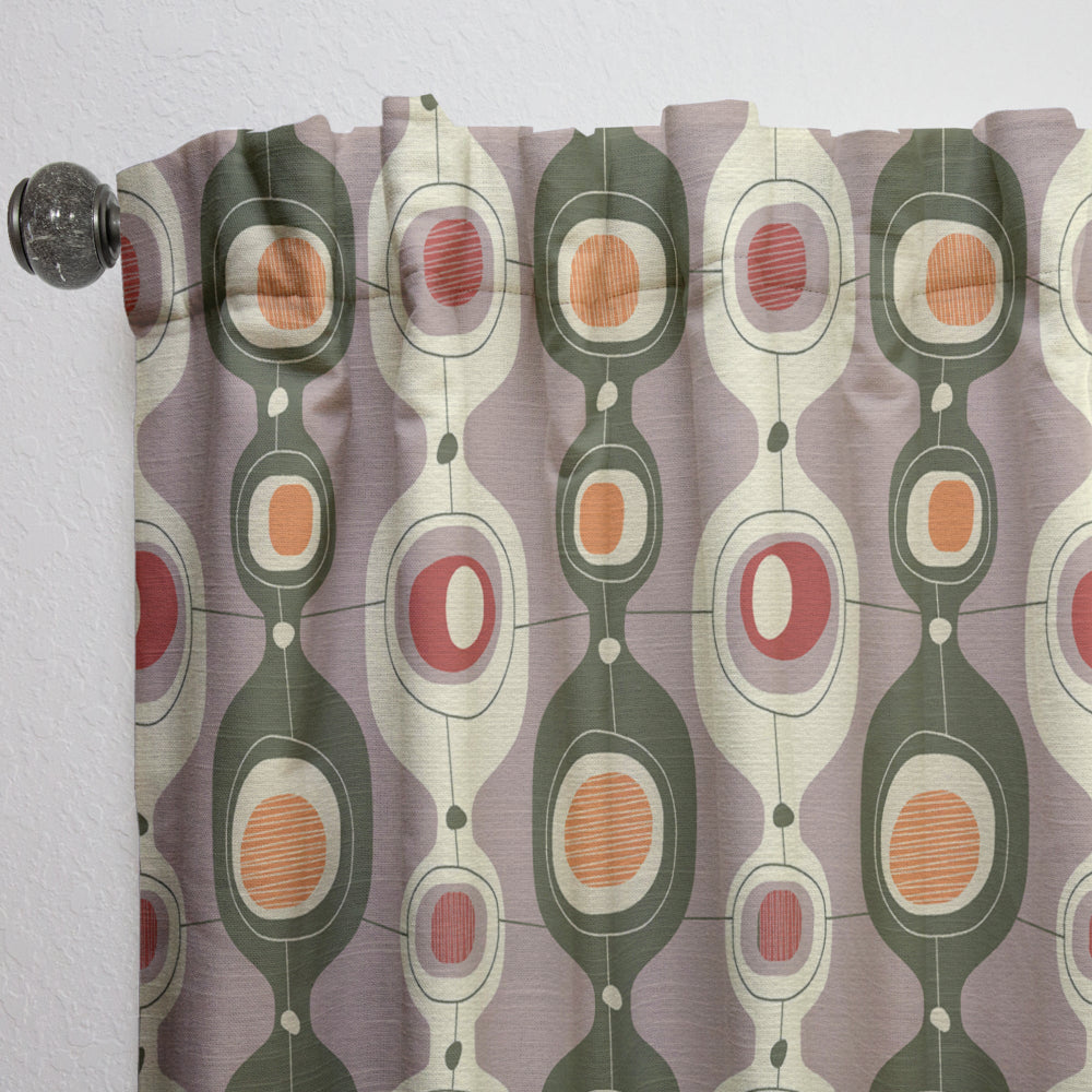 Retro Abstract Design X - Mid-Century Modern Curtain - 1 Panel