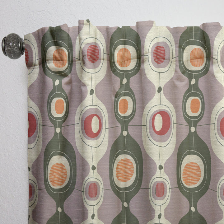Retro Abstract Design X - Mid-Century Modern Curtain - 1 Panel