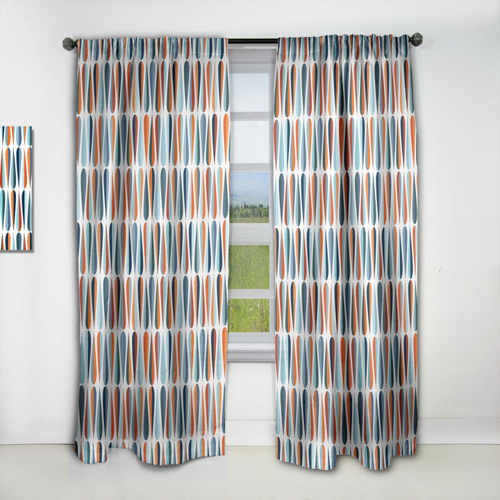 Retro Abstract Drops V - Mid-Century Modern Curtain - 1 Panel
